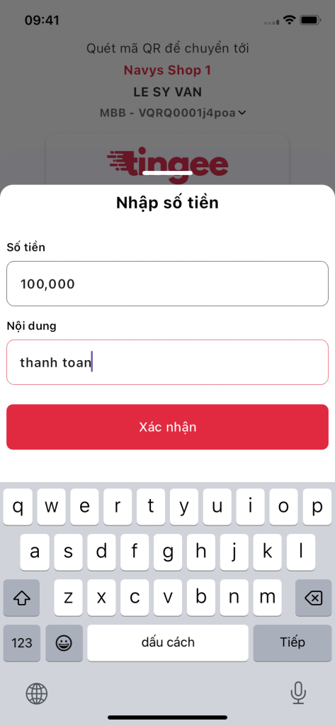 thanh toán qua ngân hàng