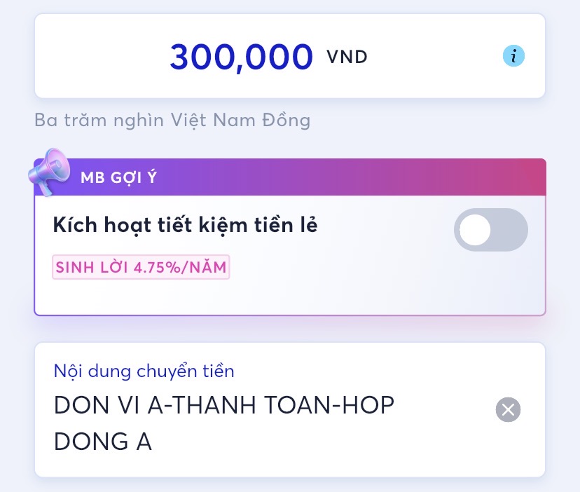 nội dung chuyển khoản là gì