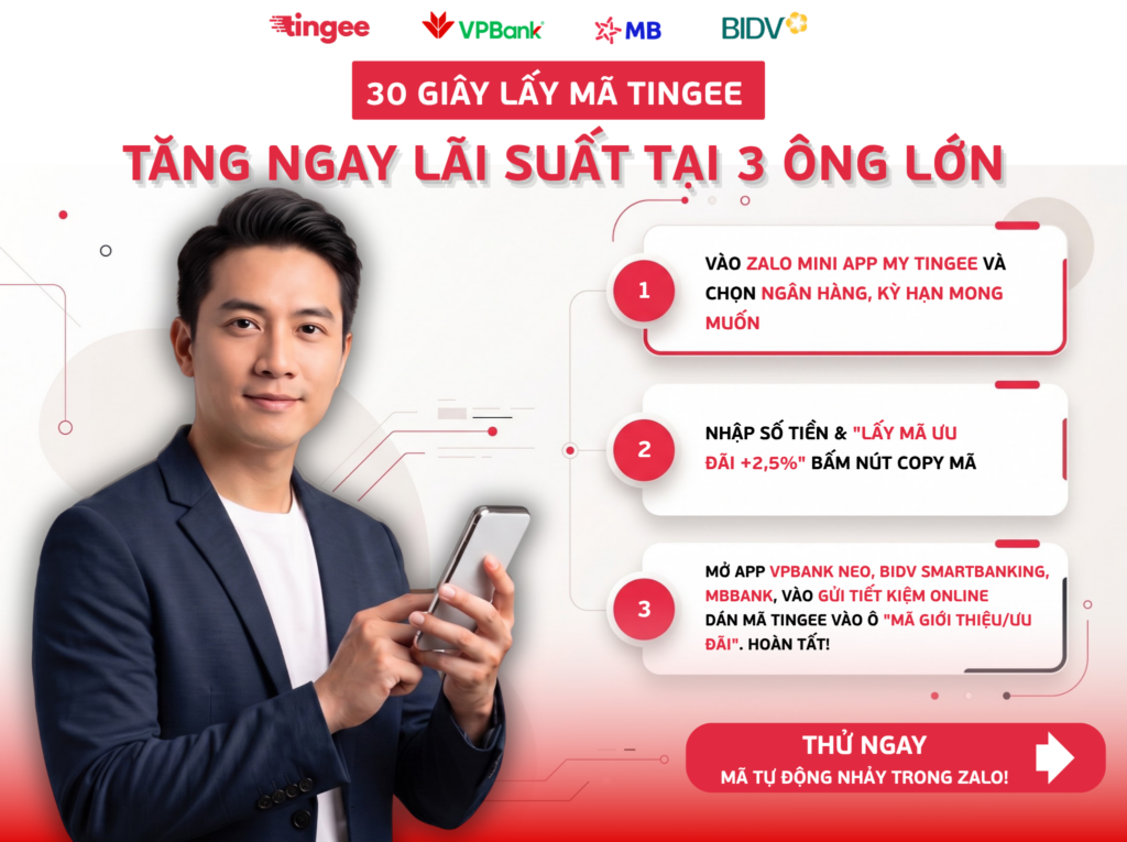 Gửi tiền tiết kiệm online cùng Tingee